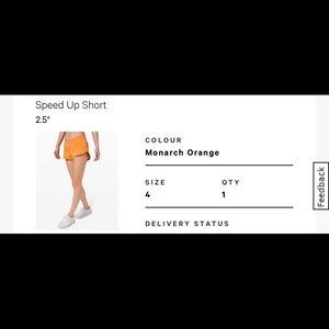 Lululemon Speed Up 2.5 Shorts Monarch Orange